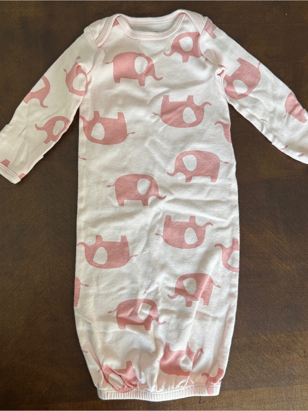 Pink Elephant Print Baby Sleep Gown - Soft Cotton Sleep Sack